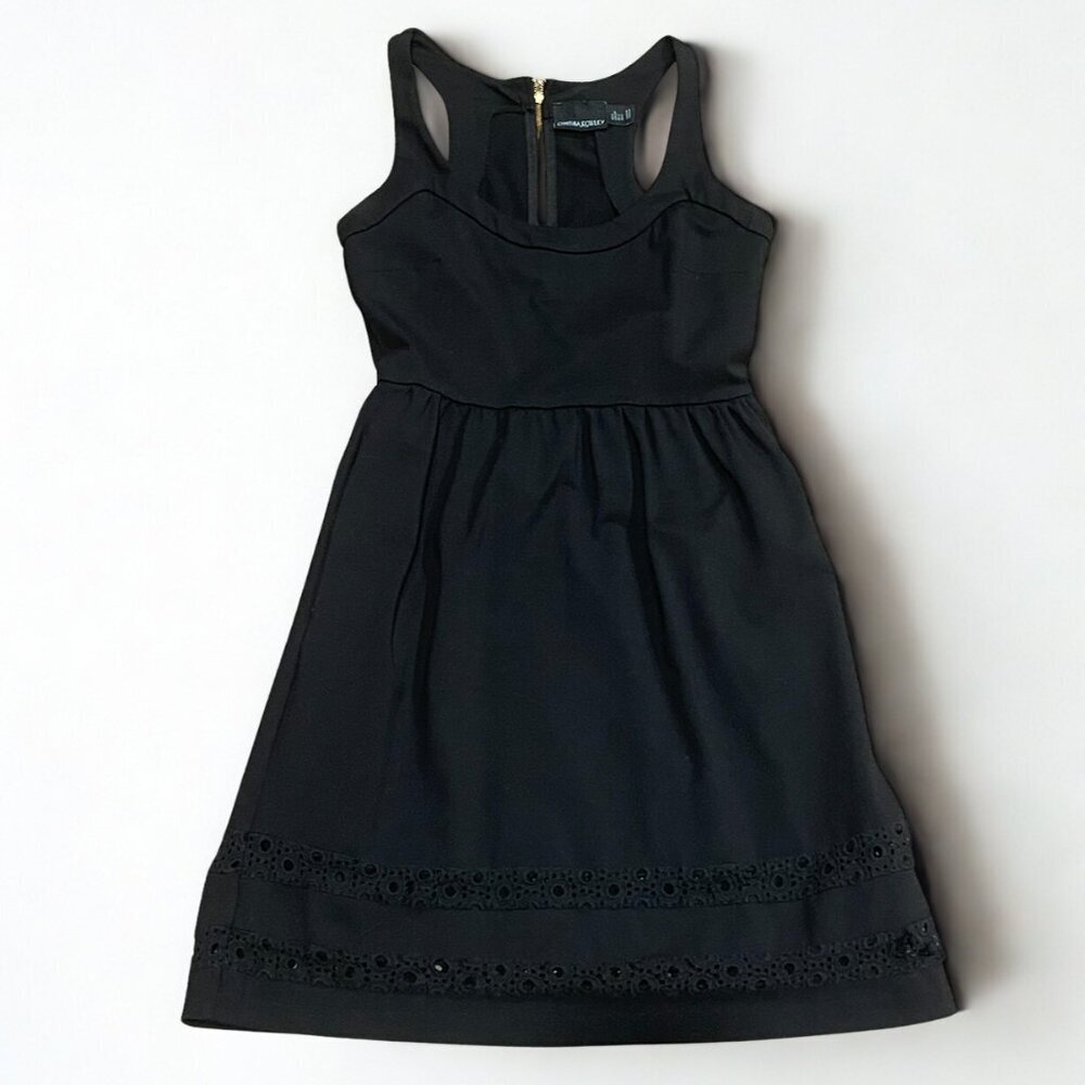 Cynthia Rowley Black Eyelet Lace Mini Dress Small - Picture 4 of 8
